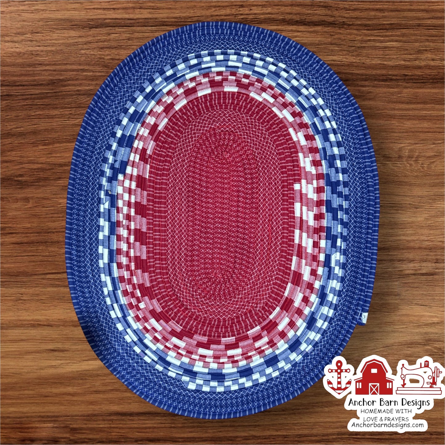 ABD- Jelly - Roll Rug -Red, White,& Blue